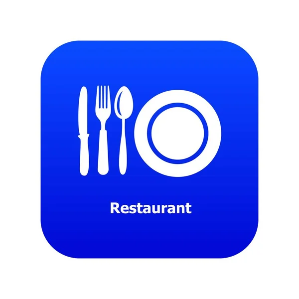 餐厅图标蓝色向量 — 图库矢量图片