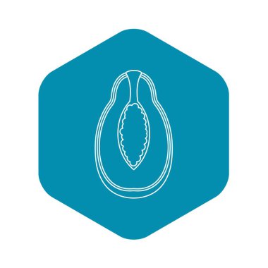 Yarım olgunlaşmış papaya simgesi, basit tarzı