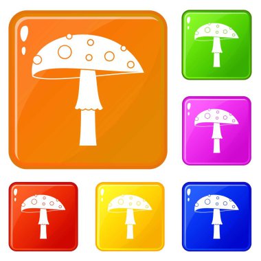 Amanita simgeler vektör rengi ayarlamak