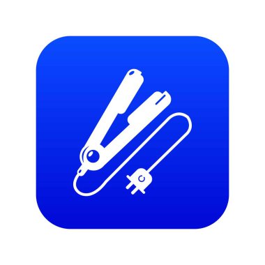 Saç düzleştirici simgesi mavi vektör