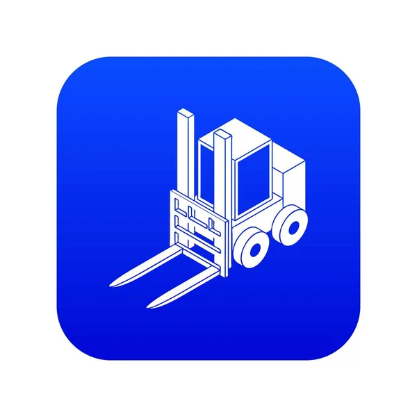 Forklift icon blue vector — Stock Vector