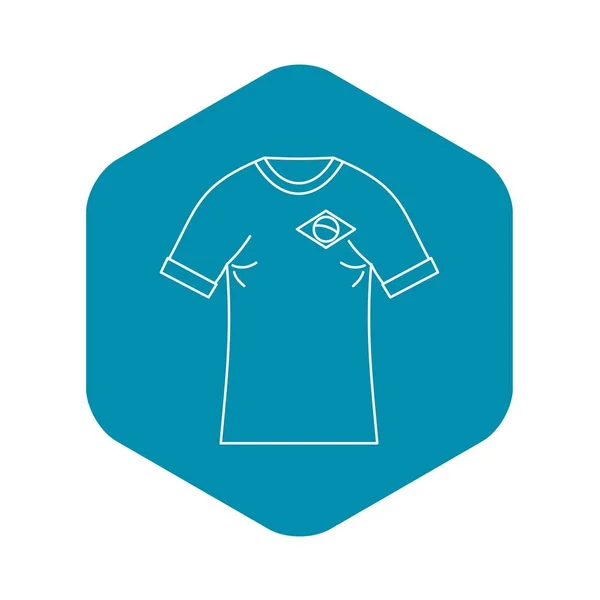 Brazilian football t shirt icon, simple style — Stock Vector