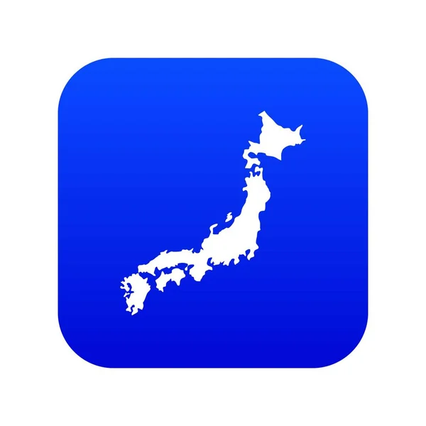 Mappa del Giappone icona digitale blu — Vettoriale Stock