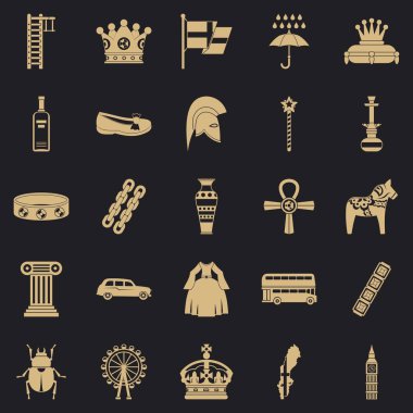 Coronate Icons set, basit tarzı