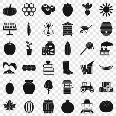 Yararlı vitamin Icons set, basit tarzı