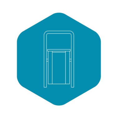 Açık çöp atık kutusu simgesi, anahat stili