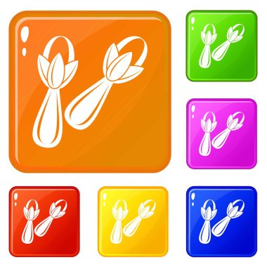 Baharat karanfil simgeler vektör renk ayarlamak