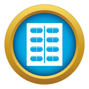 Kapsüller simge mavi vektör izole