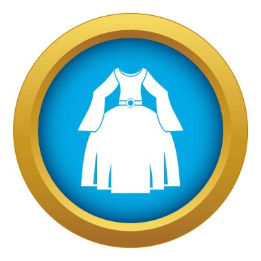 Prenses elbise izole mavi simge vektör