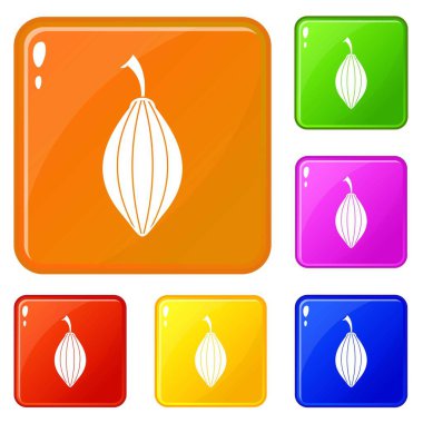 Siyah kakule Pod simgeleri vektör rengi ayarlamak