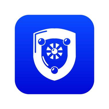 Antika kalkan simge mavi vektör