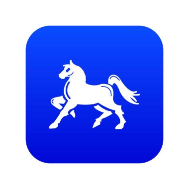 Şövalye at maskot simge mavi vektör