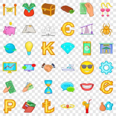 Crrency Icons set, karikatür tarzı