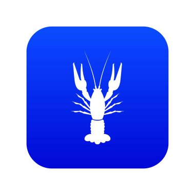 Istakoz simgesi dijital mavi