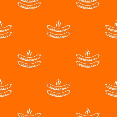 Izgara sosis desen vektör turuncu