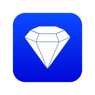 Parlak değerli taş simge dijital mavi