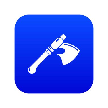 Antik balta silah simge mavi vektör