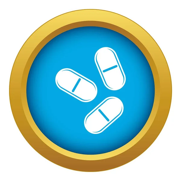 Three pills icon blue vector isolated — Stock Vector