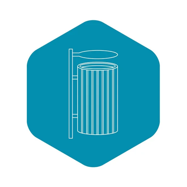 Иконка мусорного ведра, стиль контура — стоковый вектор