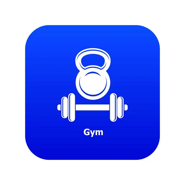 Gimnasio metall icono azul vector — Vector de stock