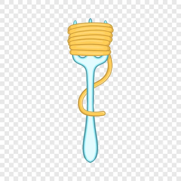 Spaghetti auf Gabelsymbol, Cartoon-Stil — Stockvektor
