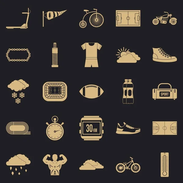 Conjunto de iconos de bicicleta, estilo simple — Vector de stock