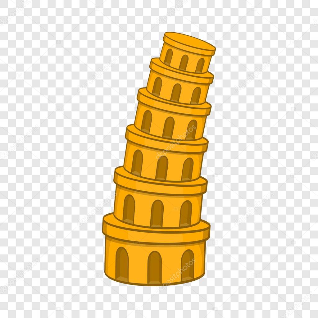 Pisa Tower icon in cartoon style isolated on background for any web design
