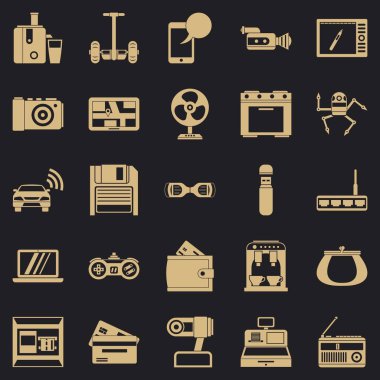 Simgeler kümesi, basit tarzı alış video kamera