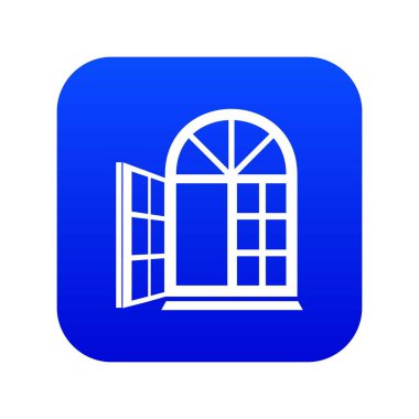 Pencere çerçevesi simgesi mavi vektör