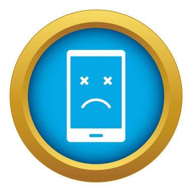 Ölü telefon simge mavi vektör izole