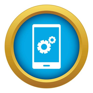 İzole telefon simge mavi vektör çalışma