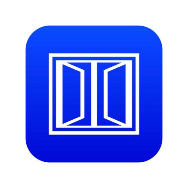 Plastik pencere çerçeve mavi simge vektör