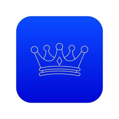 Regal taç mavi simge vektör