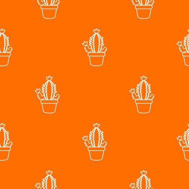 Pot kaktüs desen vektör turuncu