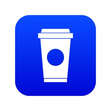 Kahve almak uzakta Kupası simgesi dijital mavi