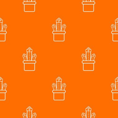 Üç kaktüs desen vektör turuncu