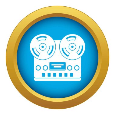 Retro ses kaydedici simgesi mavi vektör izole