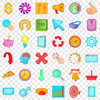 Mektup Icons set çalışması, tarzı çizgi film