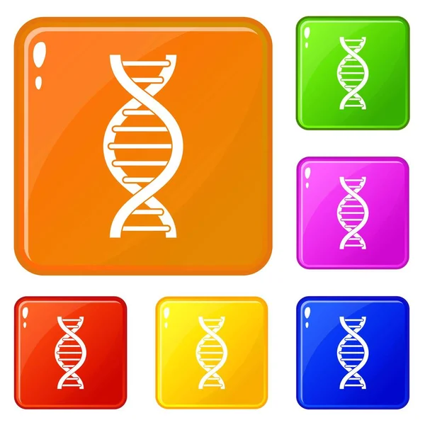 Набір спіральних значків ДНК Векторний колір — стоковий вектор