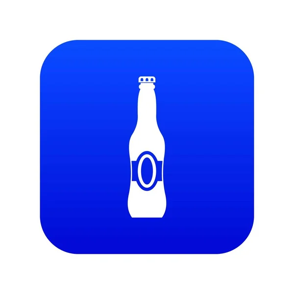 Bottiglia di icona birra digitale blu — Vettoriale Stock