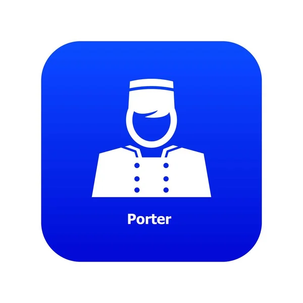 Porter simgesi mavi vektör — Stok Vektör