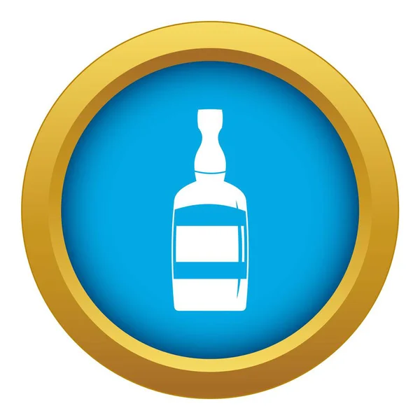 Ícone garrafa Brandy vetor azul isolado — Vetor de Stock