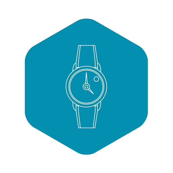 Icono de reloj de mano, estilo de esquema — Vector de stock