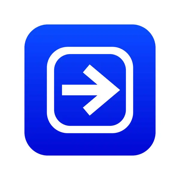 Flèche en icône carrée bleu numérique — Image vectorielle