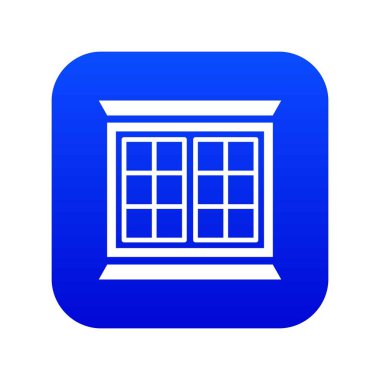 Modern pencere çerçeve mavi simge vektör
