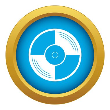 Vinil kayıt simgesi mavi vektör izole