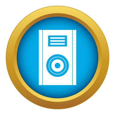 İzole müzik hoparlör simgesi mavi vektör