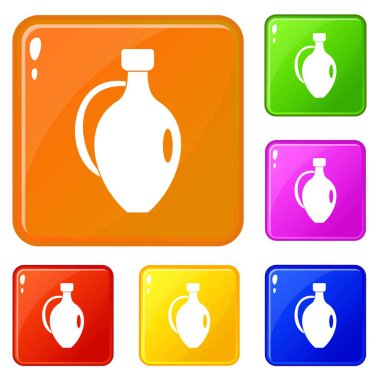 Kil sürahi simgeler vektör renk ayarla