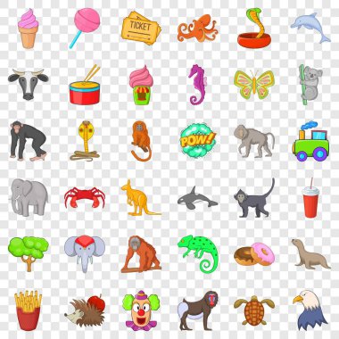 Sirk Icons set, karikatür tarzı