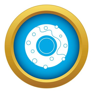 İzole lezzetli lokma tatlı mavi simge vektör